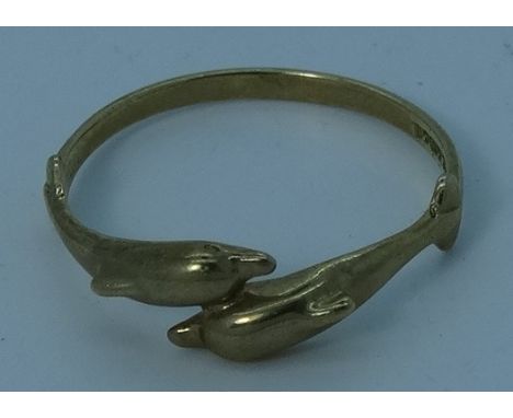 9ct Gold Dolphin ring  