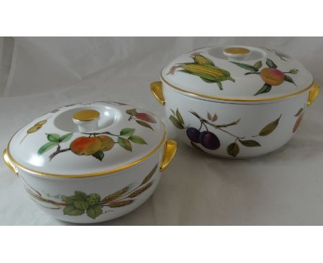 2 Royal  Worcester Evesham casserole dishes & lids  
