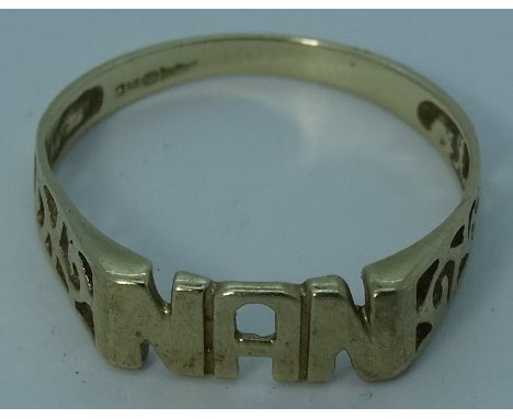 9ct Gold Nan ring  