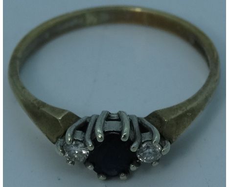 9ct Gold diamond/stone set ring  