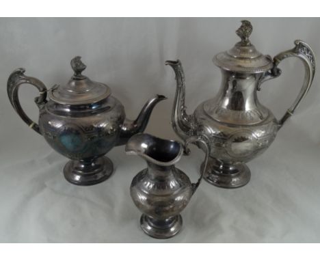 Plated 3 piece tea service  