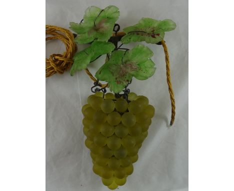 1930's Hanging lamp in form of bunch of grapes & vine leaves  