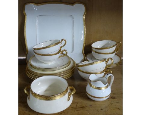 Minton Minneapolis gilded part tea set + W J Simpson Winnipeg cups  