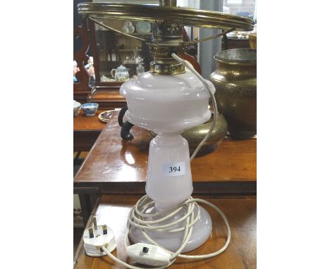 Pink opaque glass lamp base  