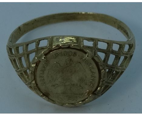 9ct Gold coin ring  