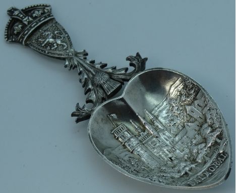 Scottish silver caddy spoon - Balmoral  