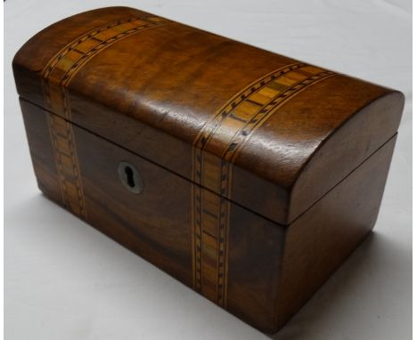 Tunbridge Ware domed tea caddy  