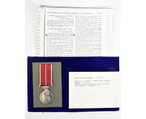 A George VI British Empire Medal awarded to 7638180 S/Sgt. Alexander Wilkie R.E.M.E. for service in Italy with photocopied Ga