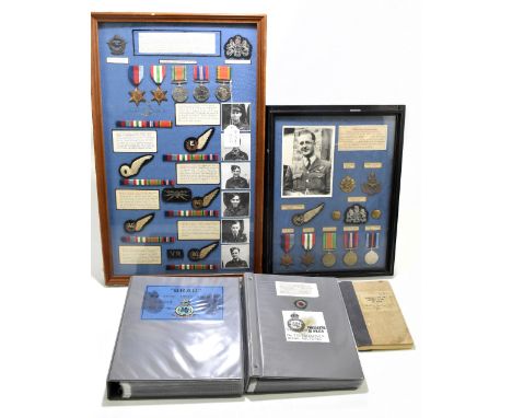 WWII RAF INTEREST; a good group mounted on two boards for an individual and his crew, the first for 1560159 Warrant Officer &