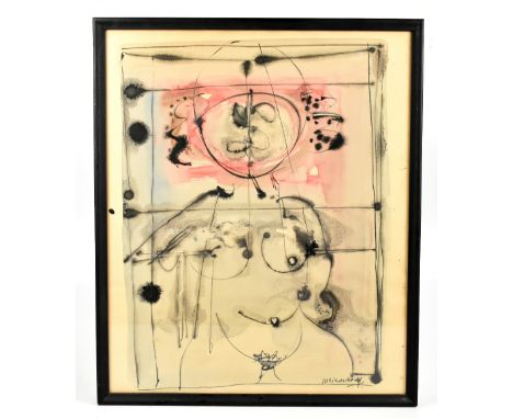WILLIAM DAY; watercolour, study of a female nude, signed lower right, 60 x 49.5cm, framed and glazed.Additional InformationPa