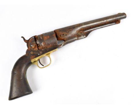 A Colt 1860 Army Model .44 six shot percussion cap single action revolver with 8" cylindrical barrel stamped with the maker's