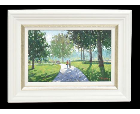 CHARLES ROWBOTHAM; oil on board, 'Green Park, Summer Light, signed lower right, 25 x 39cm, framed. (D)Additional InformationM