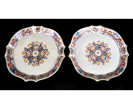 Two 18th century Chinese porcelain dishes produced for the Portuguese market, with floral decoration, diameter 17.5cm (2).Add