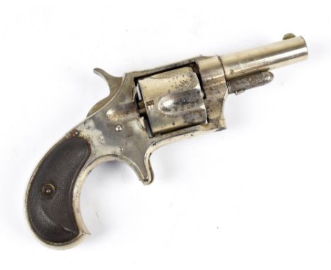 A Remington &amp; Sons .360 five shot single action revolver with 2.5" cylindrical barrel, the top stamped 'E. Remington &amp