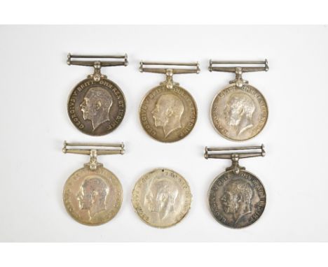 Six WWI War Medals awarded to M-272383 Pte. H.G. Guiver A.S.C., Capt. W.Bowles, NS-3955 Cpl. C.A.Messetter A.S.C., 83505 Gnr.