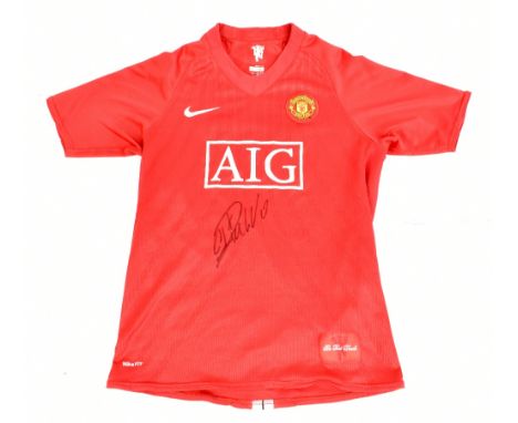 CRISTIANO RONALDO; a Nike Manchester United 2008 season child’s home shirt signed to front, size XL. Additional InformationCr