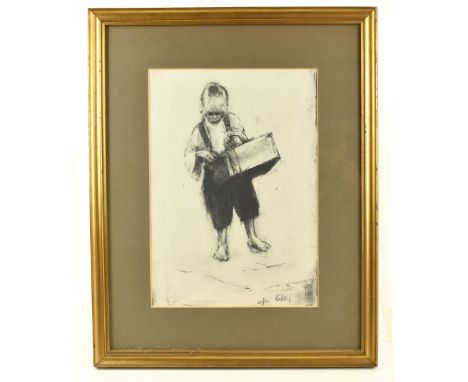 HAROLD FRANCIS RILEY DL DLitt FRCS DFA ATC (born 1934); lithograph, ‘Street Vendor’, 20/50, signed in charcoal lower right, 3