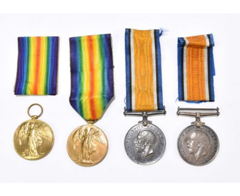 Two WWI War and Victory medal duos, awarded to&nbsp;Bell M.G.C and 42227 Pte. A.A. Redfern R. Scotts respectively.