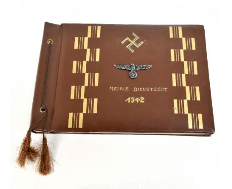GERMAN WWII EAST FRONT INTEREST; 'Meine Dienstzeit 1942', an original album of approximately 100 photographs concerning Lieut