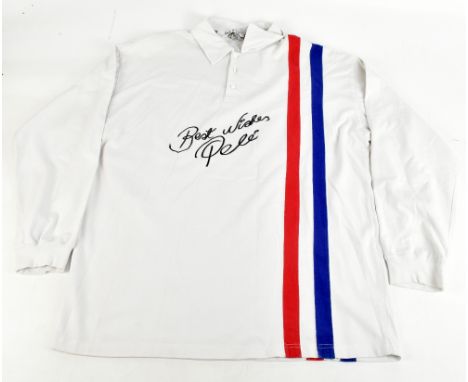 PELÉ (Edson Arantes do Nascimento); a Toffs Escape to Victory retro-style cotton long-sleeved shirt signed and further inscri