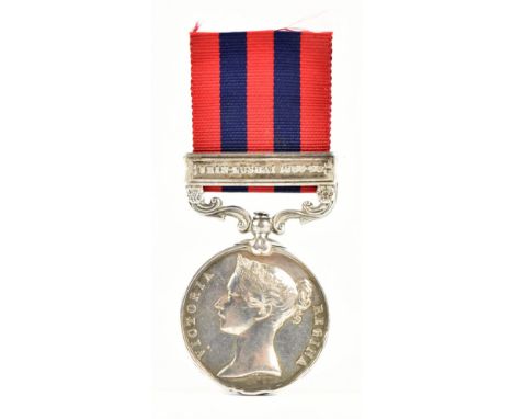 A Victorian India General Service Medal with 'Chin-Lushai 1889-90' clasp engraved to 1300 Private J.W. Wooler [?] First Batta