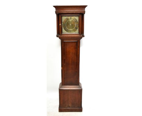 FODEN CONGLETON; an 18th century oak cased thirty hour longcase clock, the brass dial with corner pierced detail surrounding 