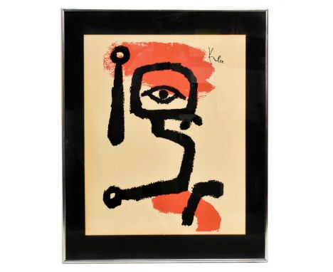 AFTER PAUL KLEE; coloured lithograph, 'Kettledrummer, 1940', 60 x 48cm, framed and glazed.Additional InformationWear to frame