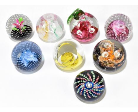 CAITHNESS; eight assorted paperweights including 'Celebration' numbered 217/750, 'Windfall', 'Cauldron', 'Sundance' numbered 