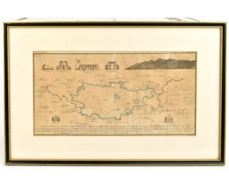 An 18th century engraving, an accurate map of the Matchless Lake of Derwent (situate in the most delightful vale which perhap