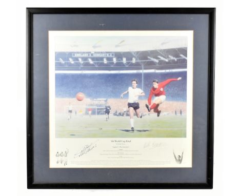 KEITH FEARON; a signed colour print, '66 World Cup Final, England 4 - West Germany 2, signed by the artist and also signed by