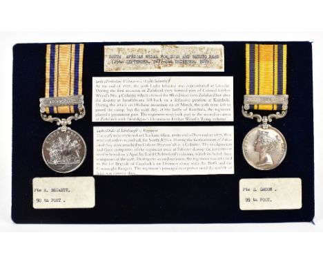 Two Victorian South Africa 1877-79 Medals, the first with '1877-8-9' clasp engraved to 1537 Pte. R. Beckett 90th Foot, the se