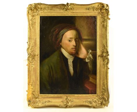 18TH CENTURY ENGLISH SCHOOL; oil on canvas laid on board, portrait study, unsigned, 62 x 45cm, framed.Additional InformationT