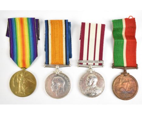 A Royal Navy group of four awarded to K.15927 Stoker First Class B. Nettleton comprising Naval General Service Medal with ‘Pe