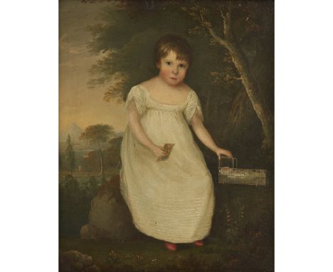 ATTRIBUTED TO ALEXANDER NASMYTH  PORTRAIT OF A YOUNG GIRL IN LANDSCAPE   Inscribed on a label verso 'The artist's daughter Al