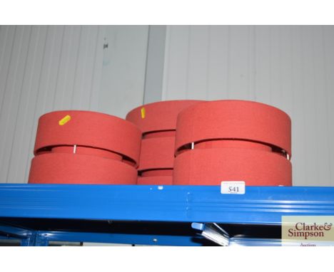 Three matching lamp shades