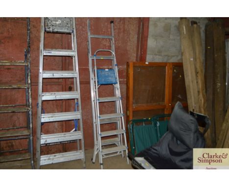 Two aluminium step ladders