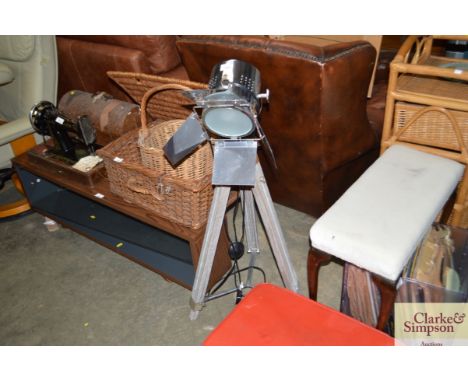 A spot light on tripod base
