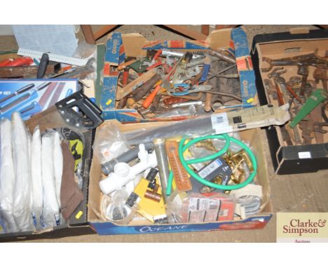 Two boxes of hand tools etc