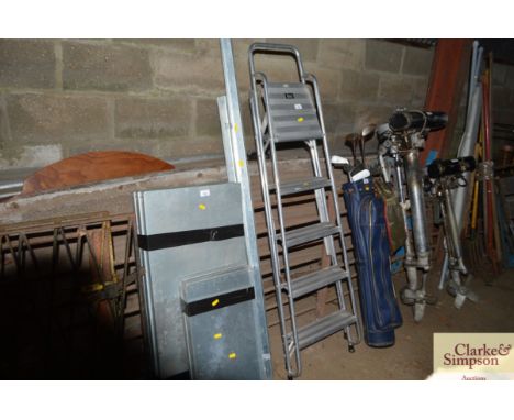 An aluminium step ladder