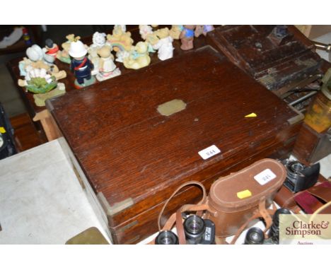 An Army &amp; Navy brass bound cutlery box