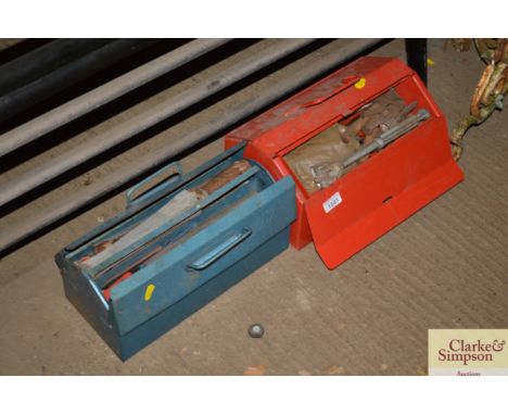 Two tools boxes and contents