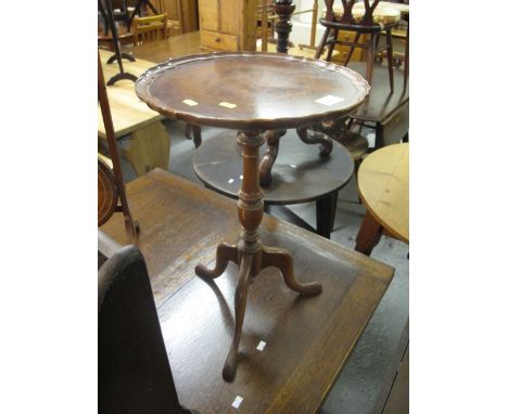 Reproduction walnut tripod wine table. 