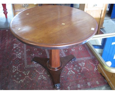 Mahogany circular tripod centre table. 