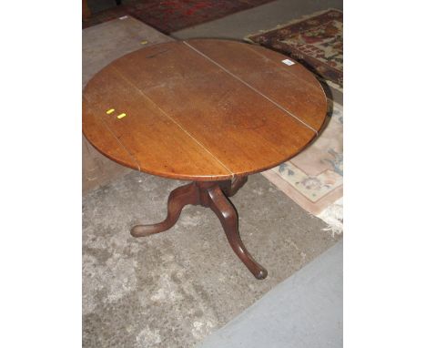 19th century oak tilt top tripod table. 
