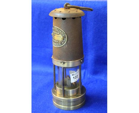 A Thomas & Williams Limited of Aberdare brass miners safety lamp. 