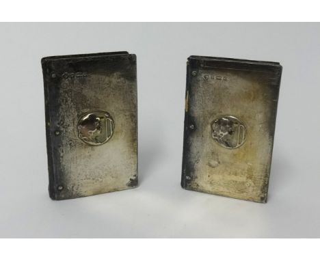 William Hutton, two Common Prayer books with silver hallmarked covers decorated with an art nouveau portrait, each approx 10c