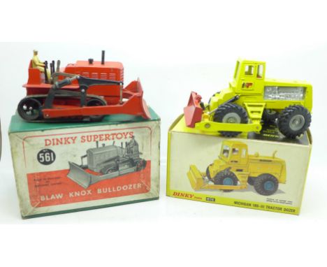 A Dinky Supertoys, 561, Blaw-Knox Bulldozer and a Dinky Toys, 976, Michigan 180-111 Tractor Dozer, both boxed 