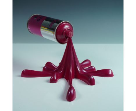 Chrome Pink Soup Splash by Croatian artist Kresimir Buden, also known as 2Fast, is a striking mixed-media sculpture featuring