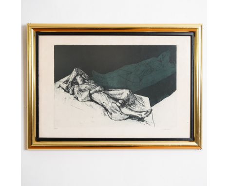 This original etching by acclaimed American artist Sigmund Abeles showcases his masterful ability to capture the human form w