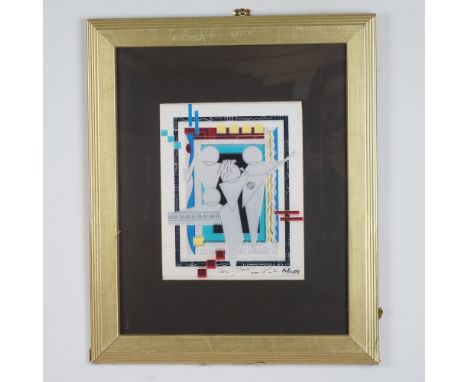 Presenting Cool Jazz, a captivating mixed-media composition by South Florida artist Marvin Murphy, known professionally as Mu